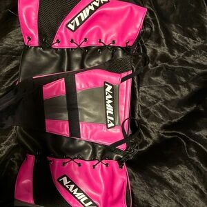 Namilia pink black Moto thong skirt XL
